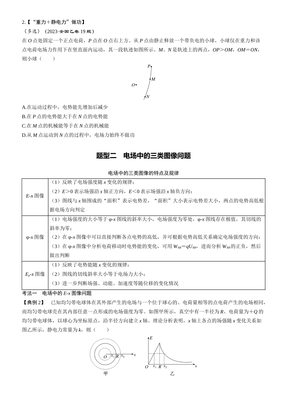 第45课时　电场中的功能关系及图像问题　[重难突破课]-2025版三维设计一轮高中总复习物理（通用版）.docx_第2页