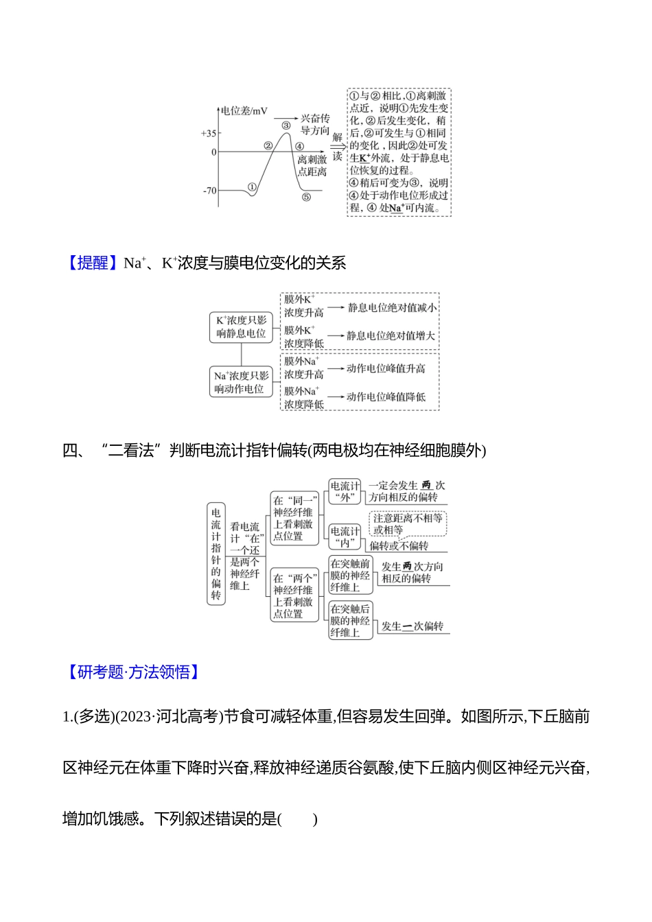 第二篇 专题六 第11讲 动物生命活动的调节-2025版世纪金榜二轮生物收官专项辅导与训练.docx_第3页