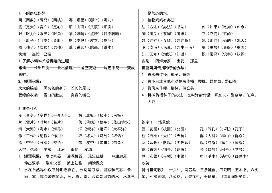 部编版二年级上册语文词语及知识点.pdf_第1页