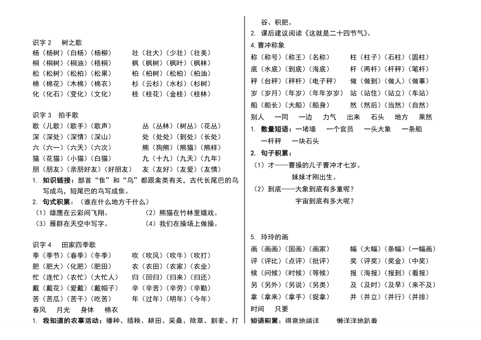 部编版二年级上册语文词语及知识点.pdf_第2页