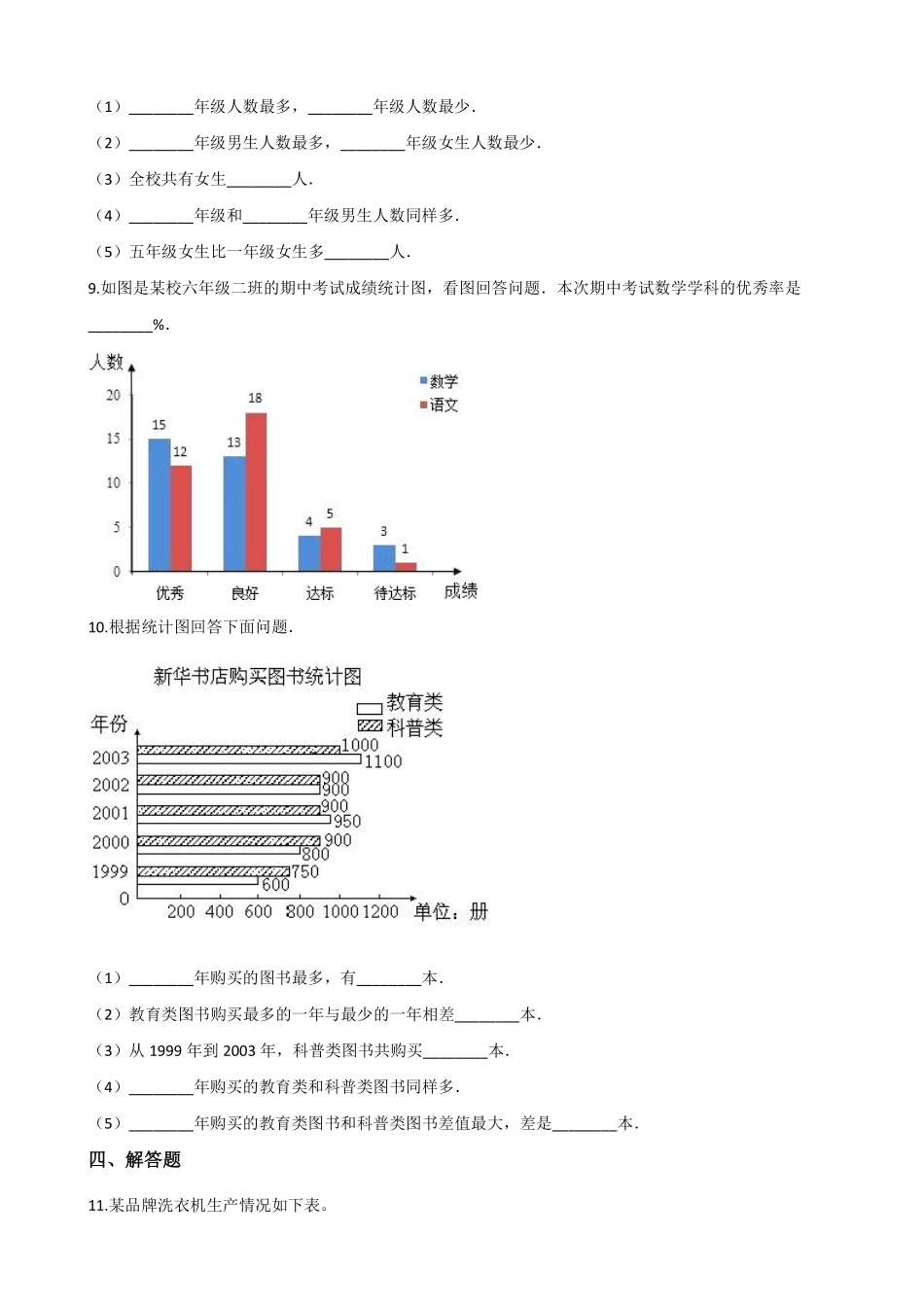 8.2复式条形统计图 课时练01含答案.pdf_第3页