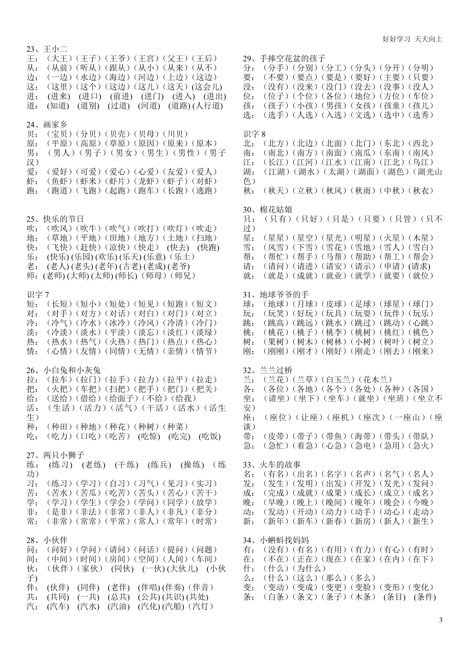 一年级下次-语文日积月累知识-词语大全.pdf_第3页
