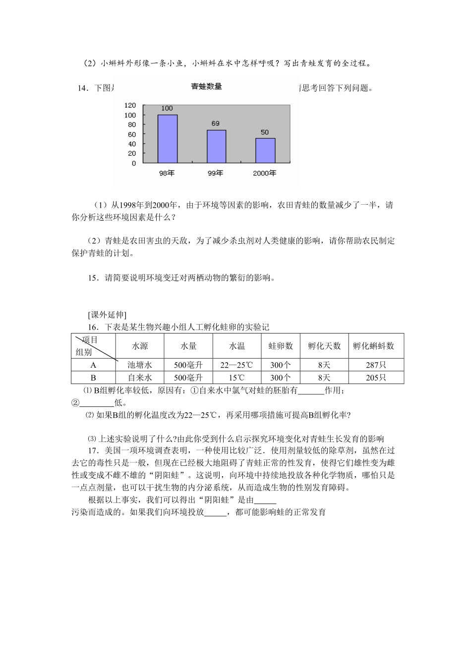 7.1.3两栖动物的生殖和发育同步练习1含答案.pdf_第2页
