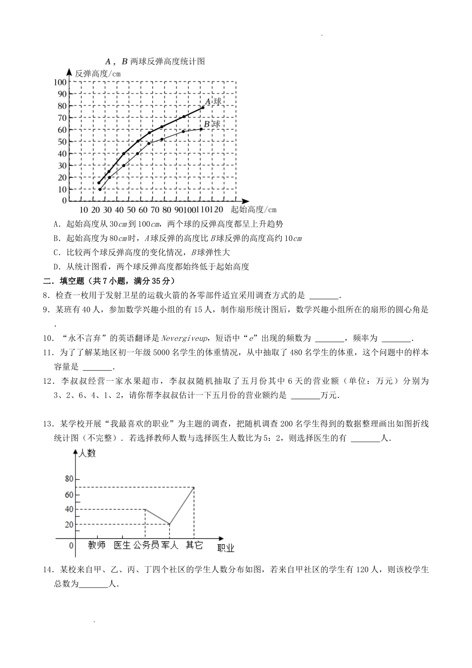 苏科版八年级数学下册第7章单元综合达标测试题及答案.doc_第2页