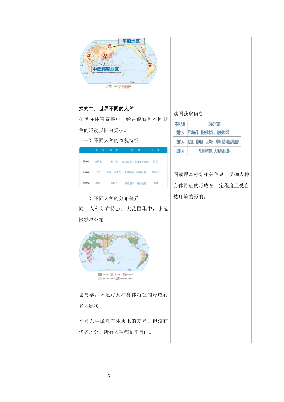 地理人教版2024版七年级初一上册5.1人口与人种教学教案教学设计02.docx_第3页