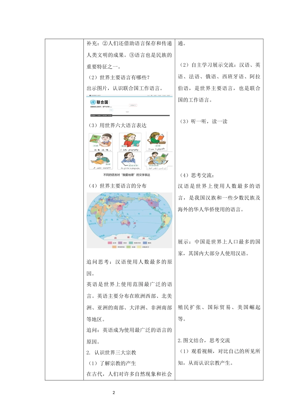地理人教版2024版七年级初一上册5.3多样的文化教学教案教学设计01.docx_第2页