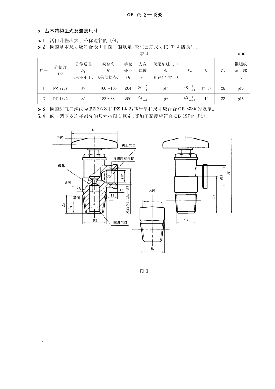 GB 7512-1998 液化石油气瓶阀.pdf_第3页