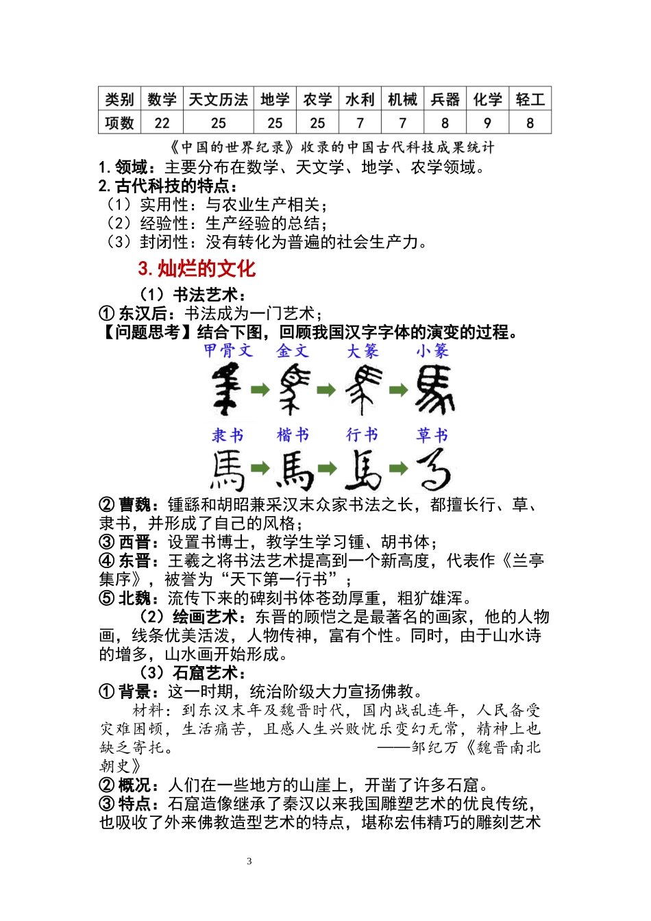 历史部编版2024版七年级初一上册第20课三国两晋南北朝时期的科技与文化教学教案教学设计02.docx_第3页