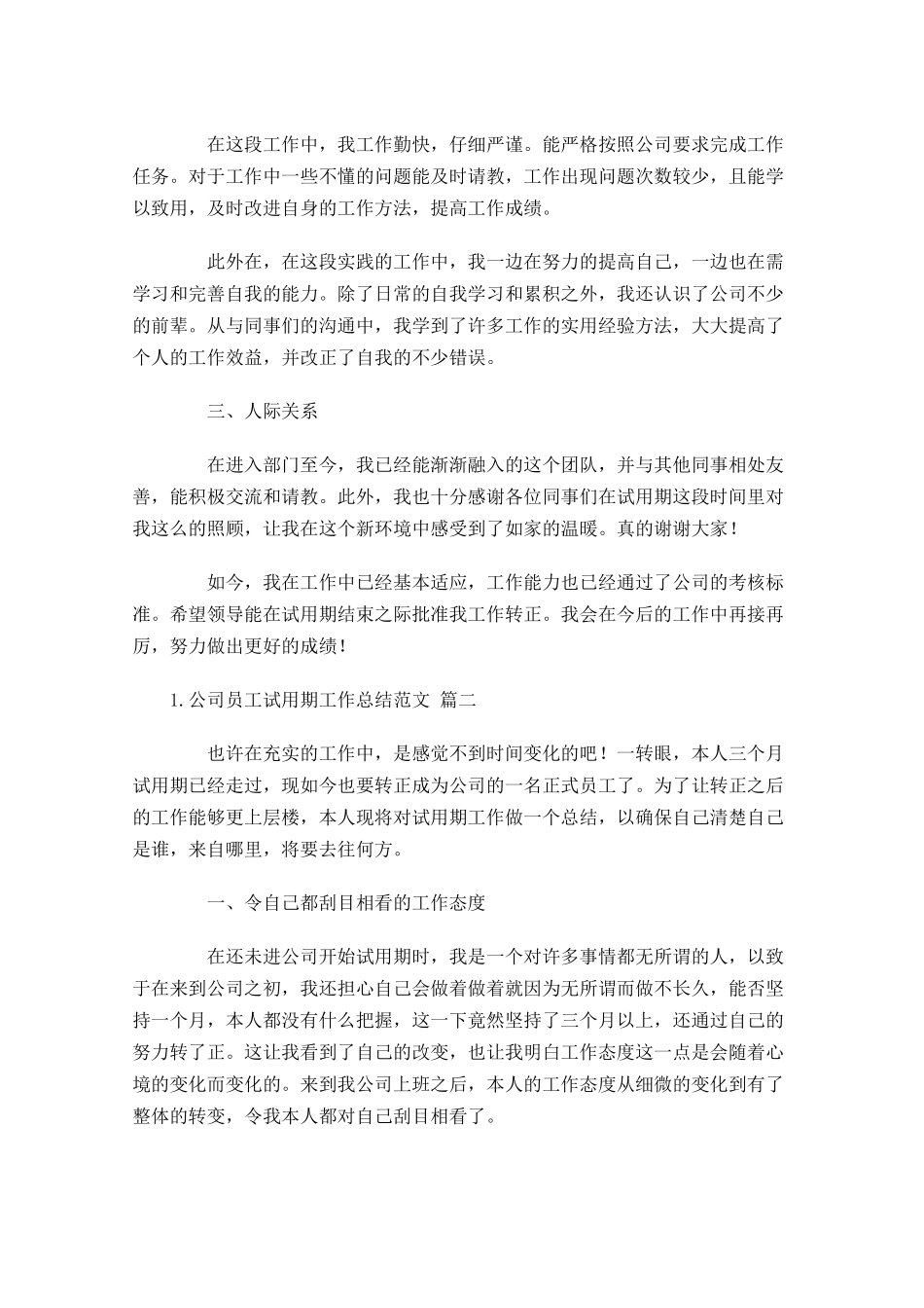 公司员工试用期工作总结范文（精选10篇）.docx_第2页