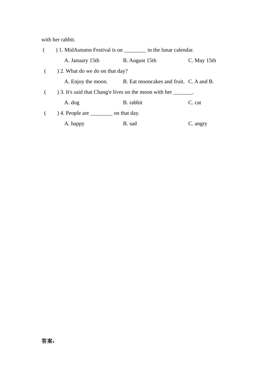 人教PEP版五年级英语下册Unit3PartB第二课时课时练含答案.docx_第2页