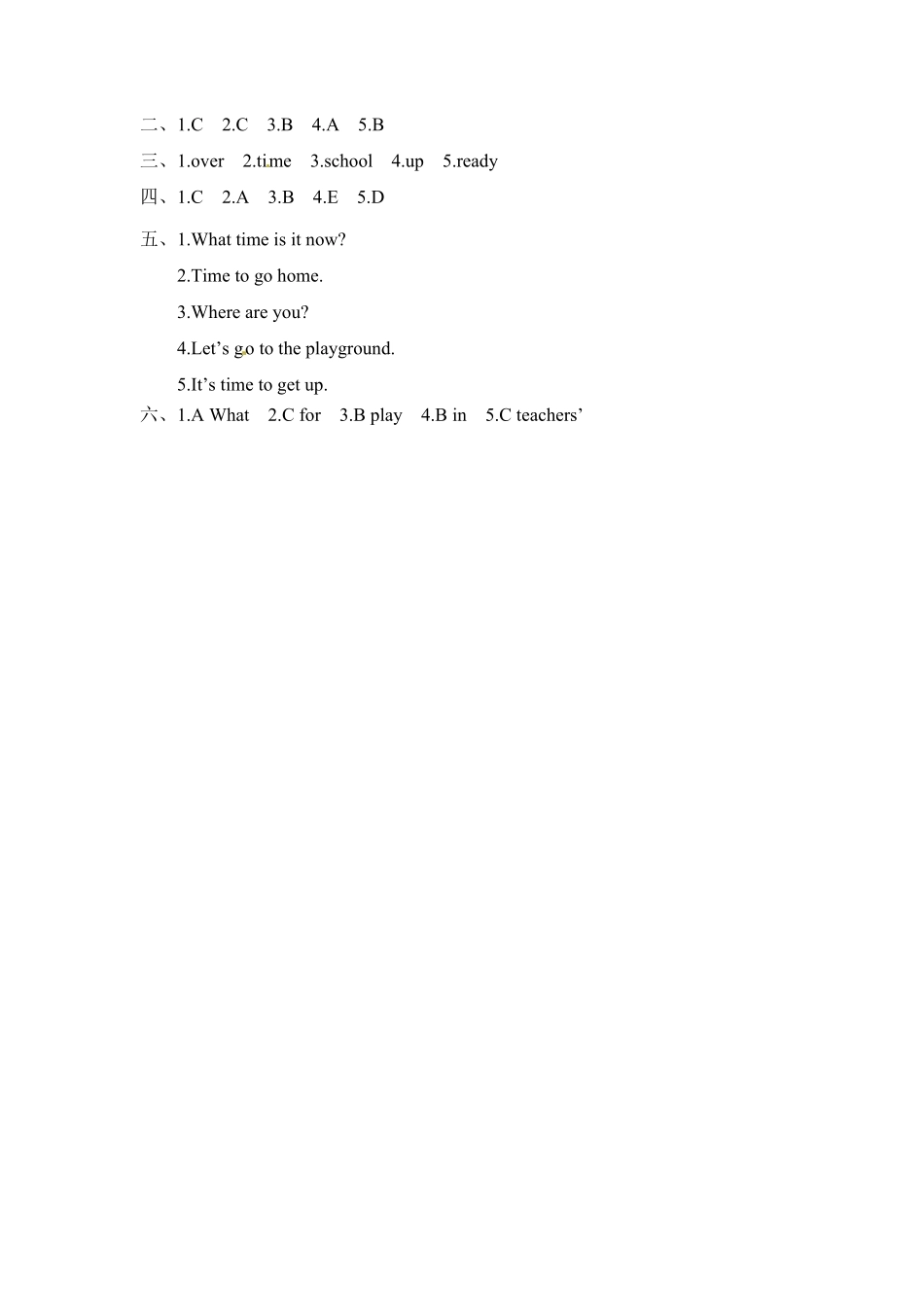 分层训练四年级下册英语一课一练Unit2Whattimeisit课时1人教PEP版-含答案.pdf_第3页