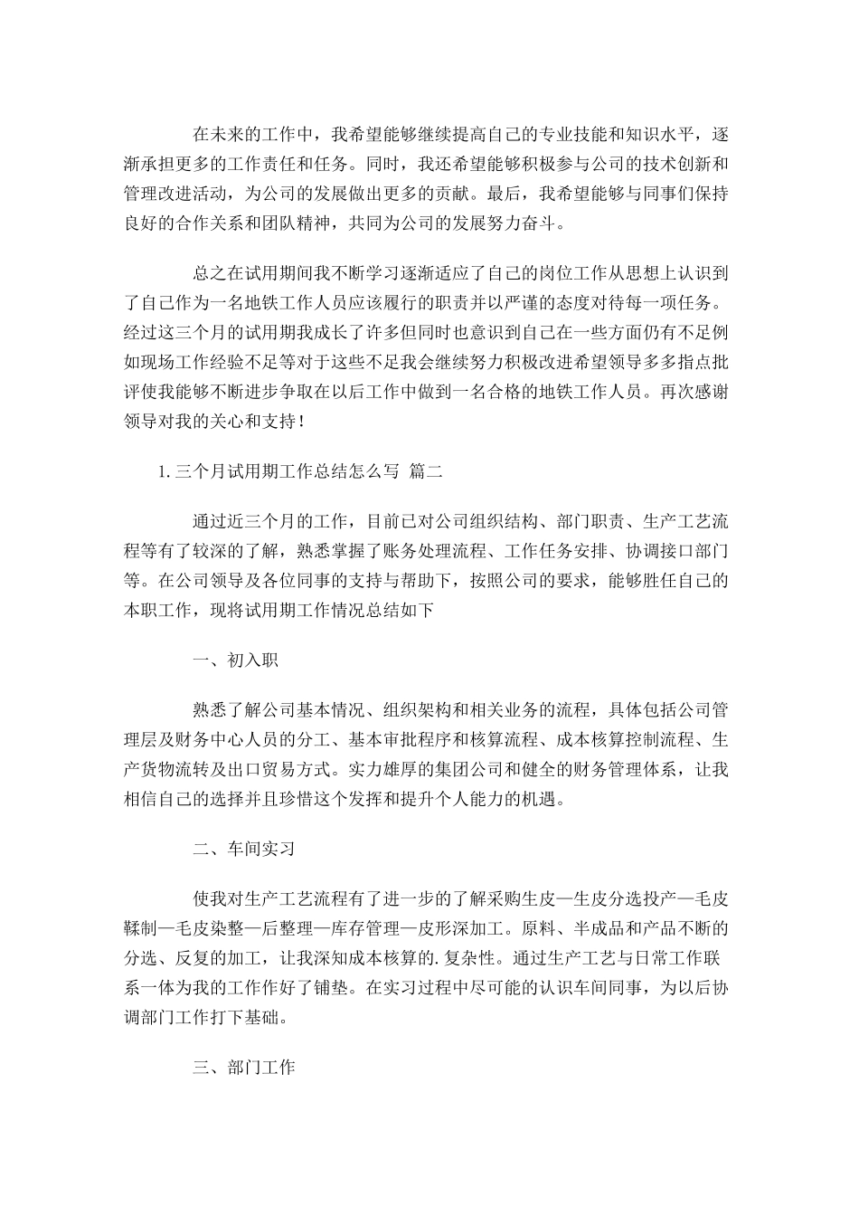 三个月试用期工作总结怎么写（范文10篇）.docx_第2页