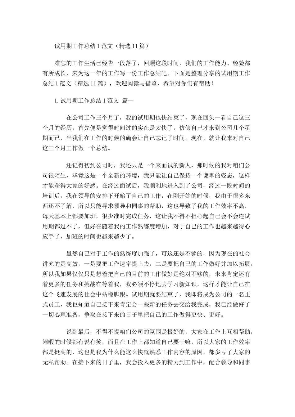 试用期工作总结范文（精选10篇）4.docx_第1页