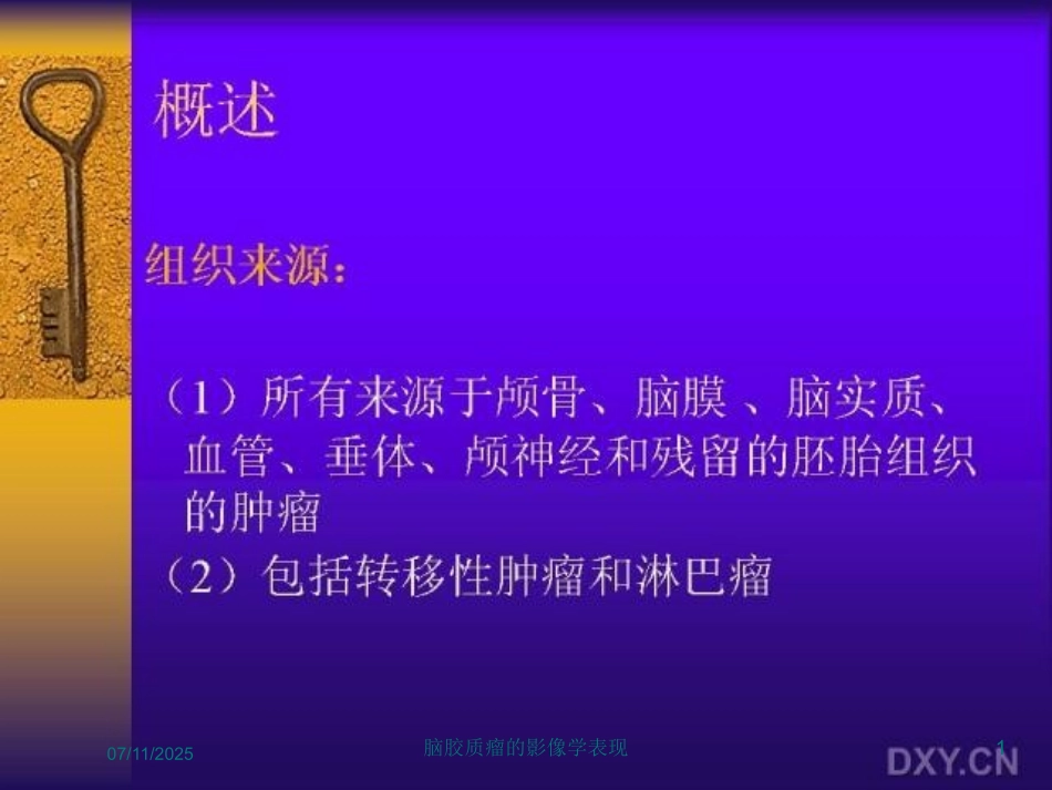 脑胶质瘤的影像学表现培训课件.pptx_第1页