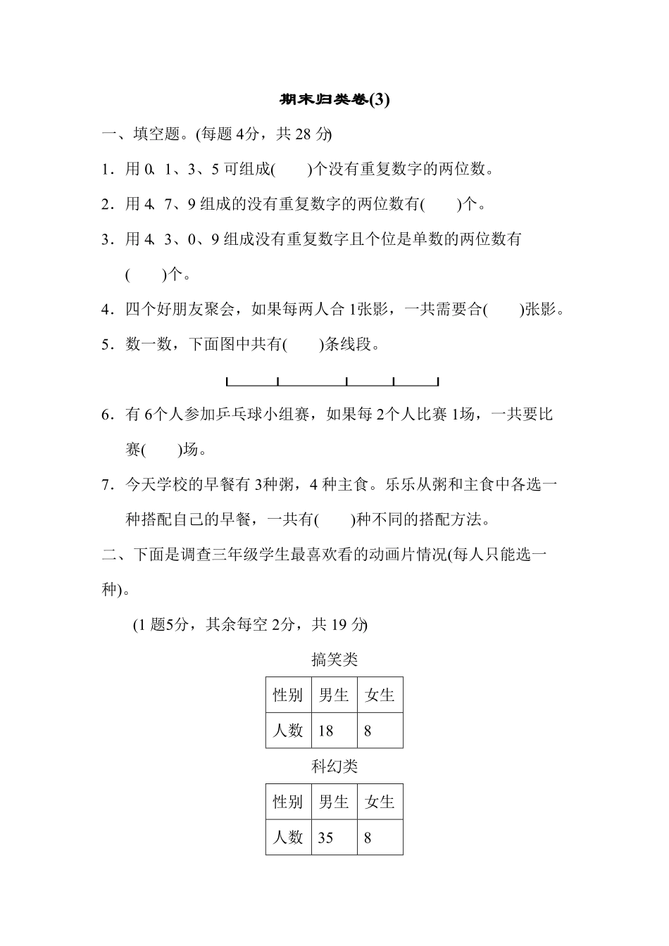 人教版三年级下册数学期末测试卷含答案10.pdf_第1页