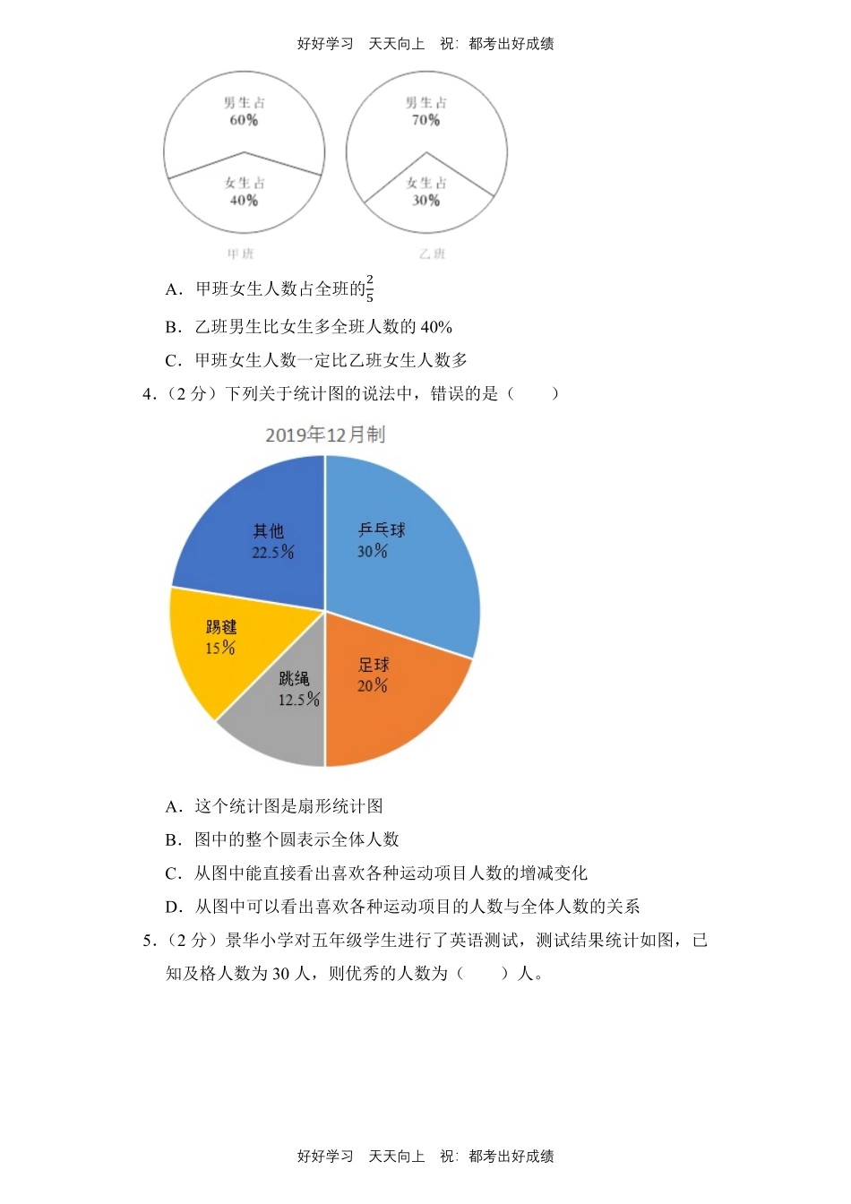 人教版数学六年级上册第七单元测试试卷（含答案）.pdf_第2页