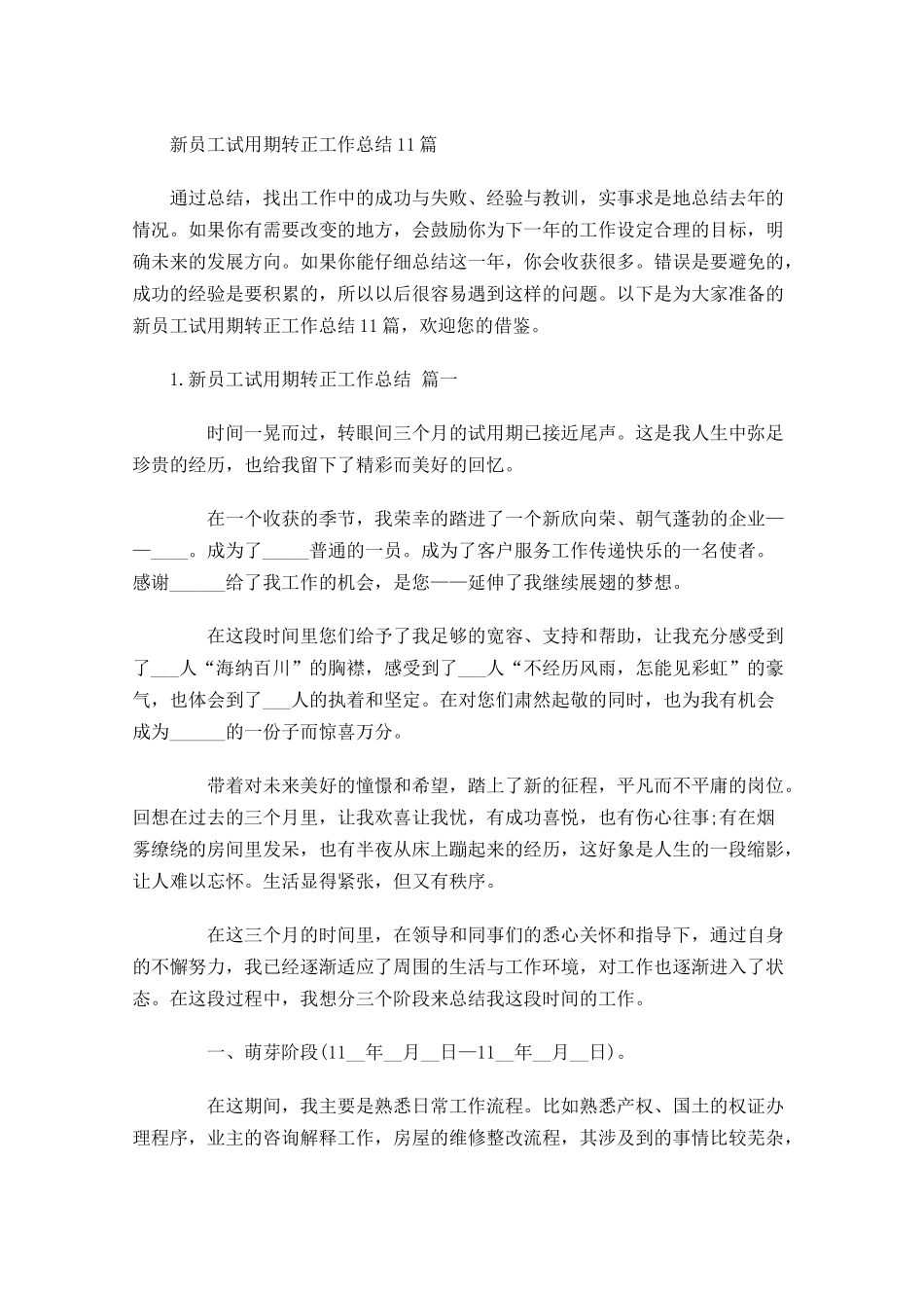 新员工试用期转正工作总结10篇1.docx_第1页