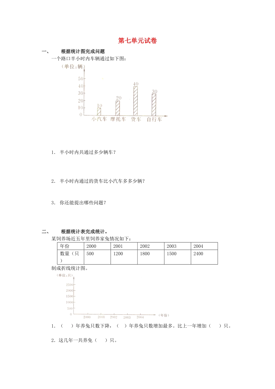 人教版小学四年级下册数学7.1《统计》-含答案.pdf_第1页