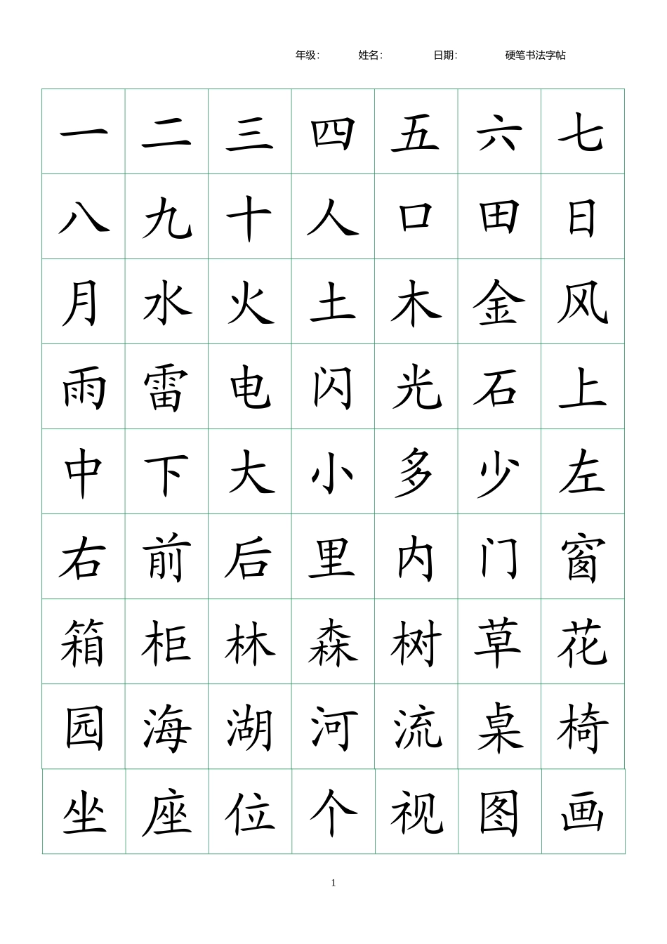 幼儿识字表300字.docx_第1页