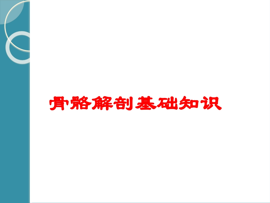 骨骼解剖基础知识培训课件.pptx_第1页