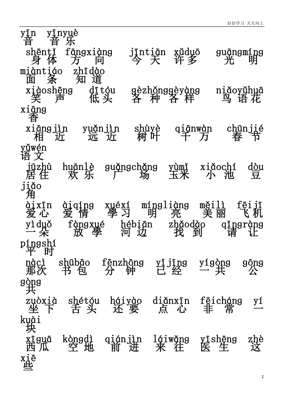 人教部编版小学语文一年级下册-新编人教版一年级语文下册期末复习资料-试卷含答案.pdf_第2页