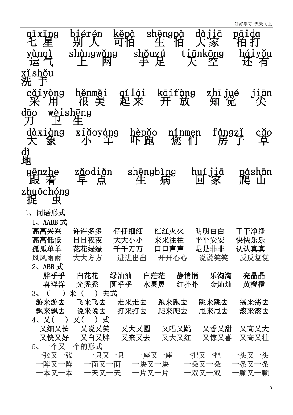 人教部编版小学语文一年级下册-新编人教版一年级语文下册期末复习资料-试卷含答案.pdf_第3页
