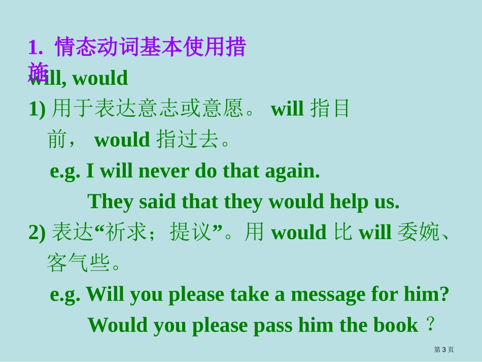 高考复习情态动词名师优质课赛课一等奖市公开课获奖课件.pptx_第3页