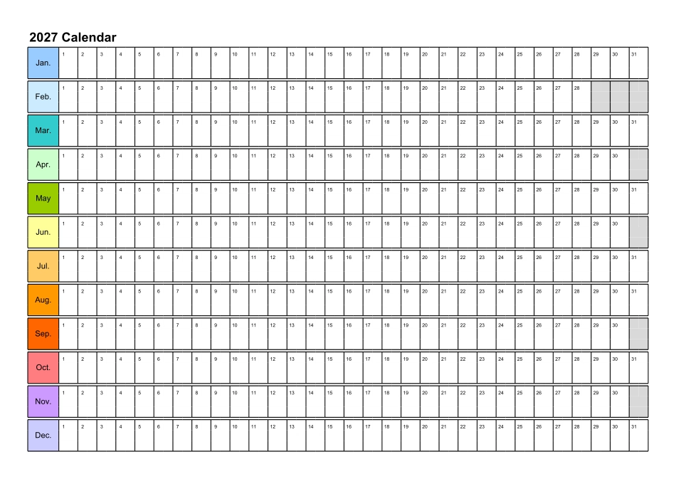 日历表2027年日历英文版彩色系列.pdf_第1页
