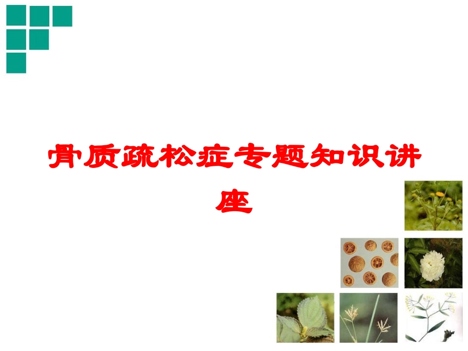骨质疏松症专题知识讲座培训课件.pptx_第1页