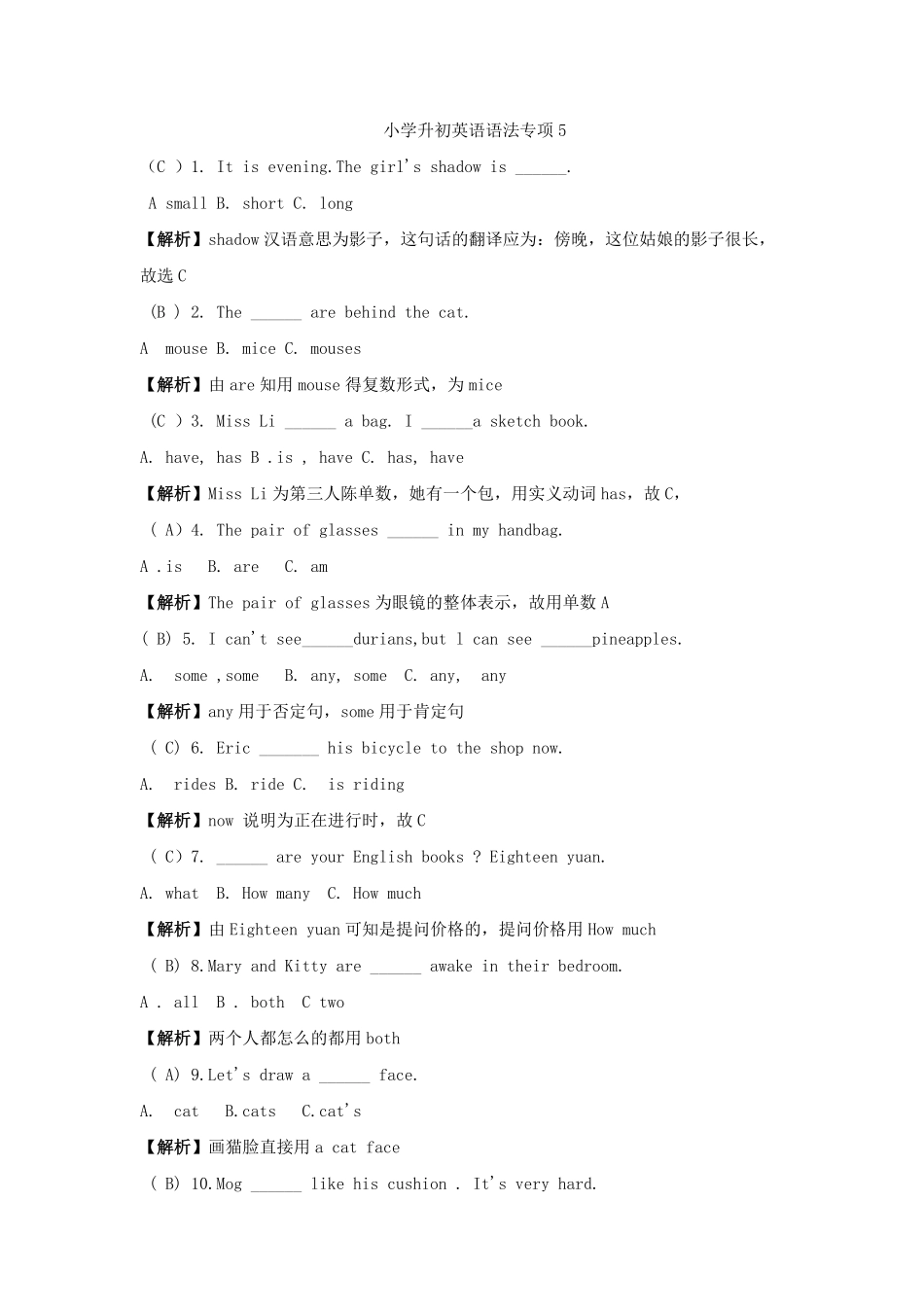 小升初英语语法专项5.pdf_第1页