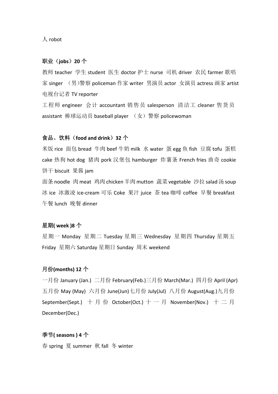 小学英语常词汇分类（4页）.pdf_第2页