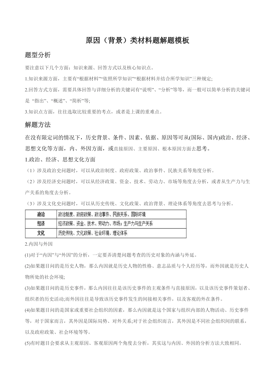 新高考英语专题01原因类解析版）-高考历史主观题解题模版.pdf_第1页