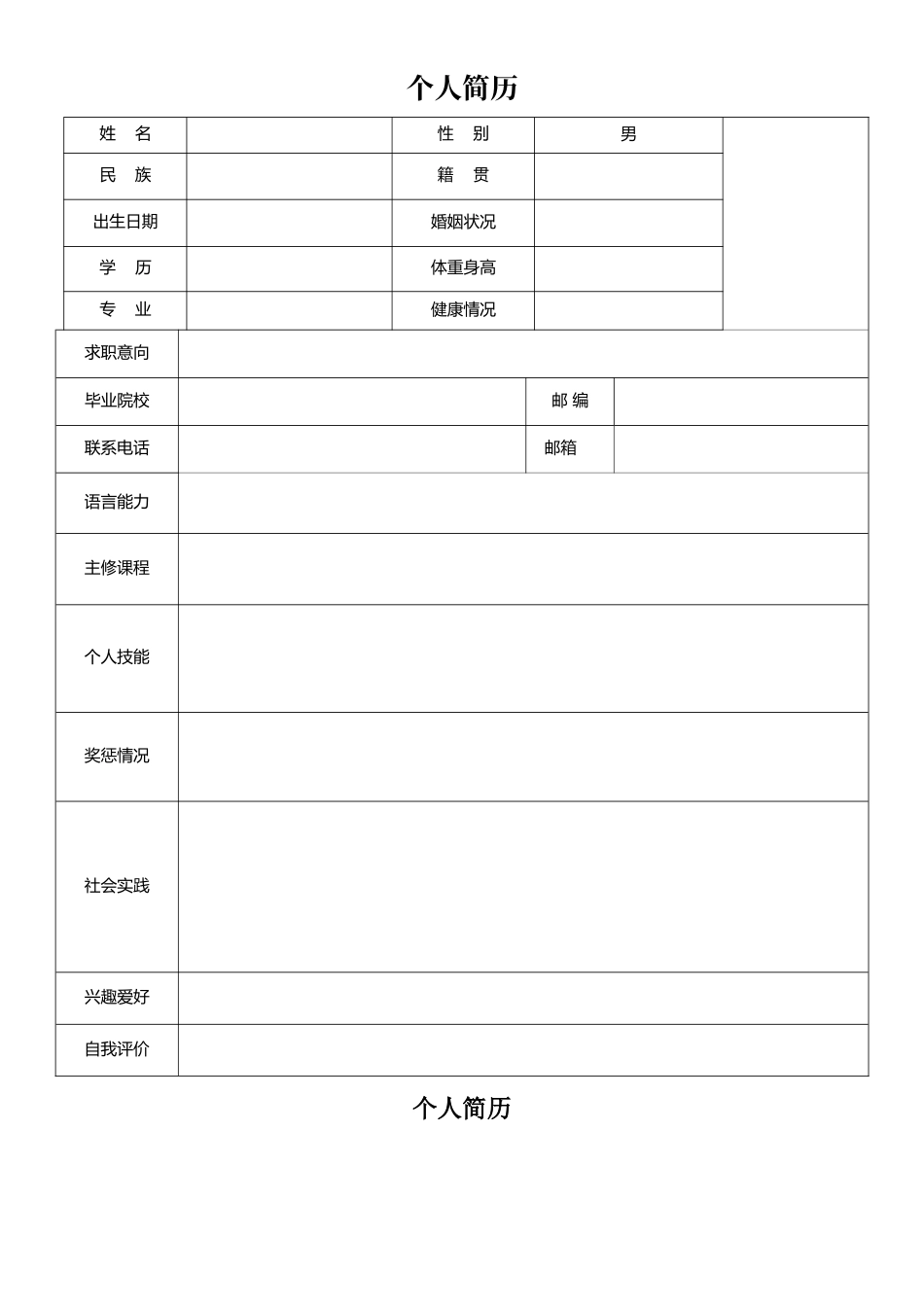 空白表格简历模板2款5.doc_第2页