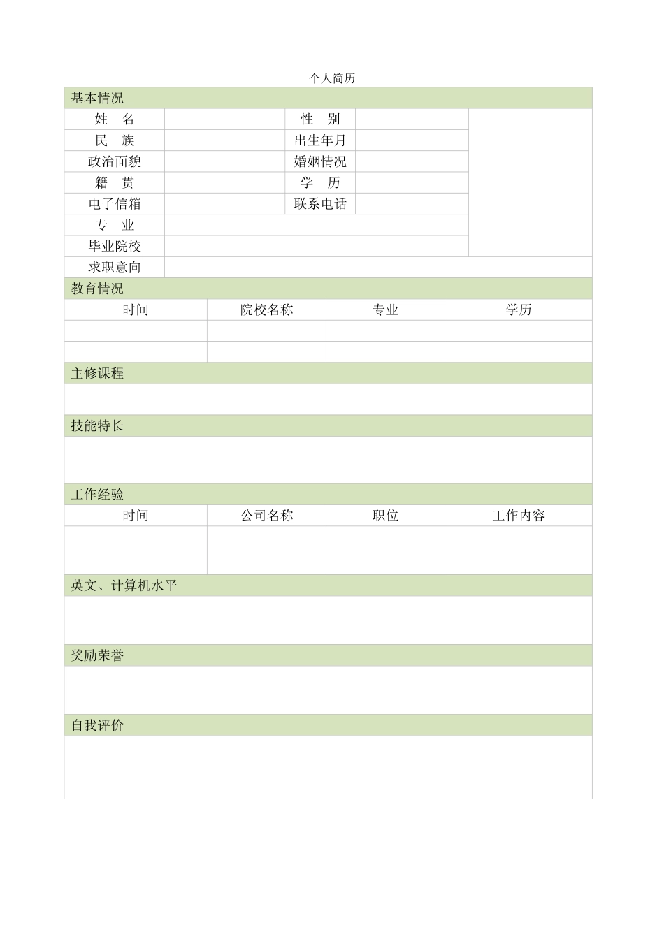 空白表格简历模板2款14.doc_第1页