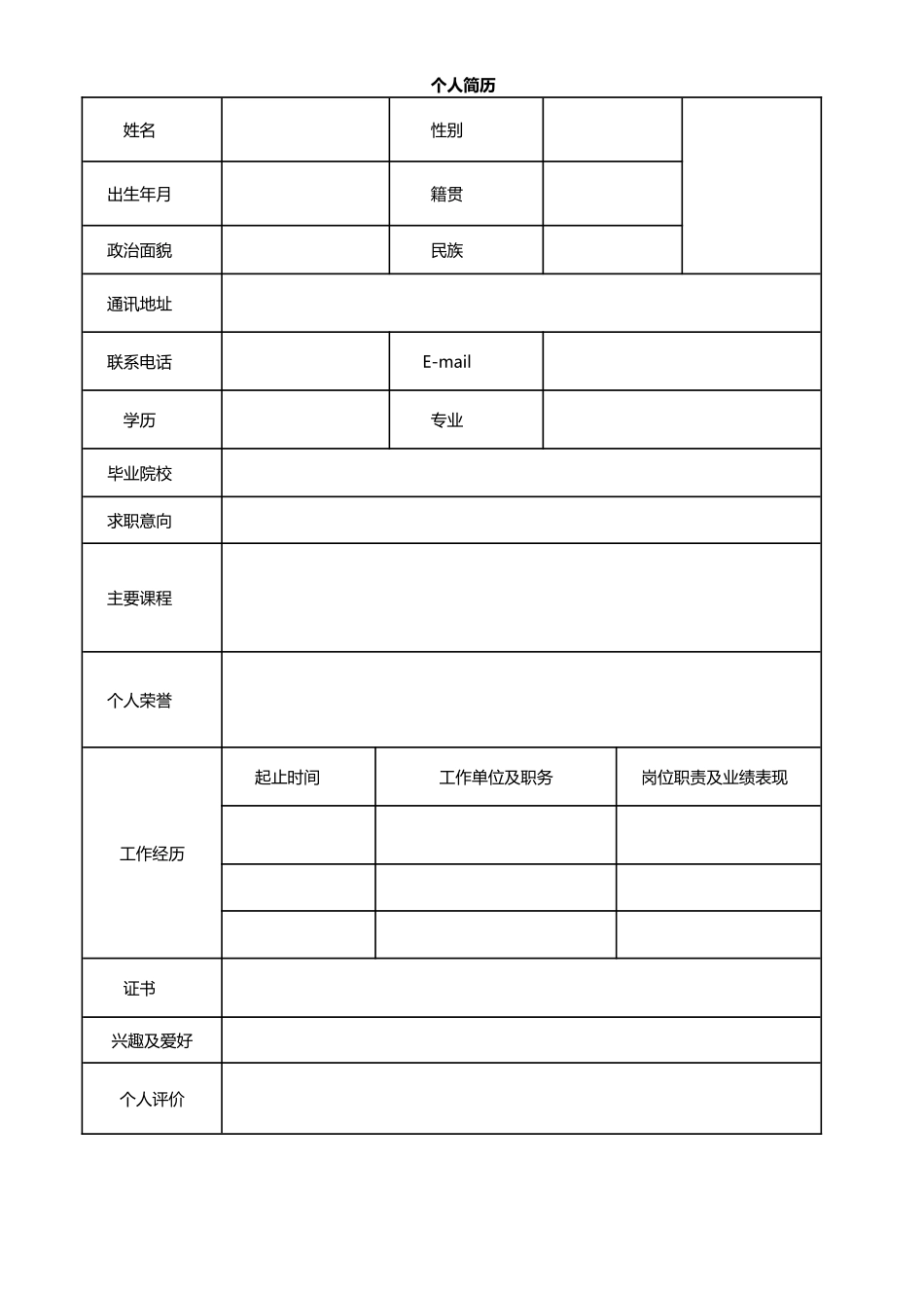 空白表格简历模板2款17.doc_第1页