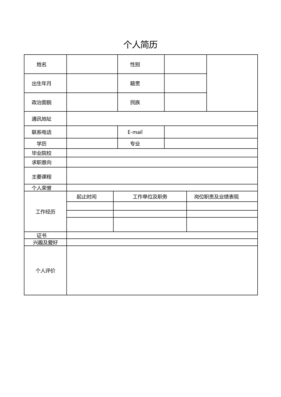空白表格简历模板2款27.doc_第2页
