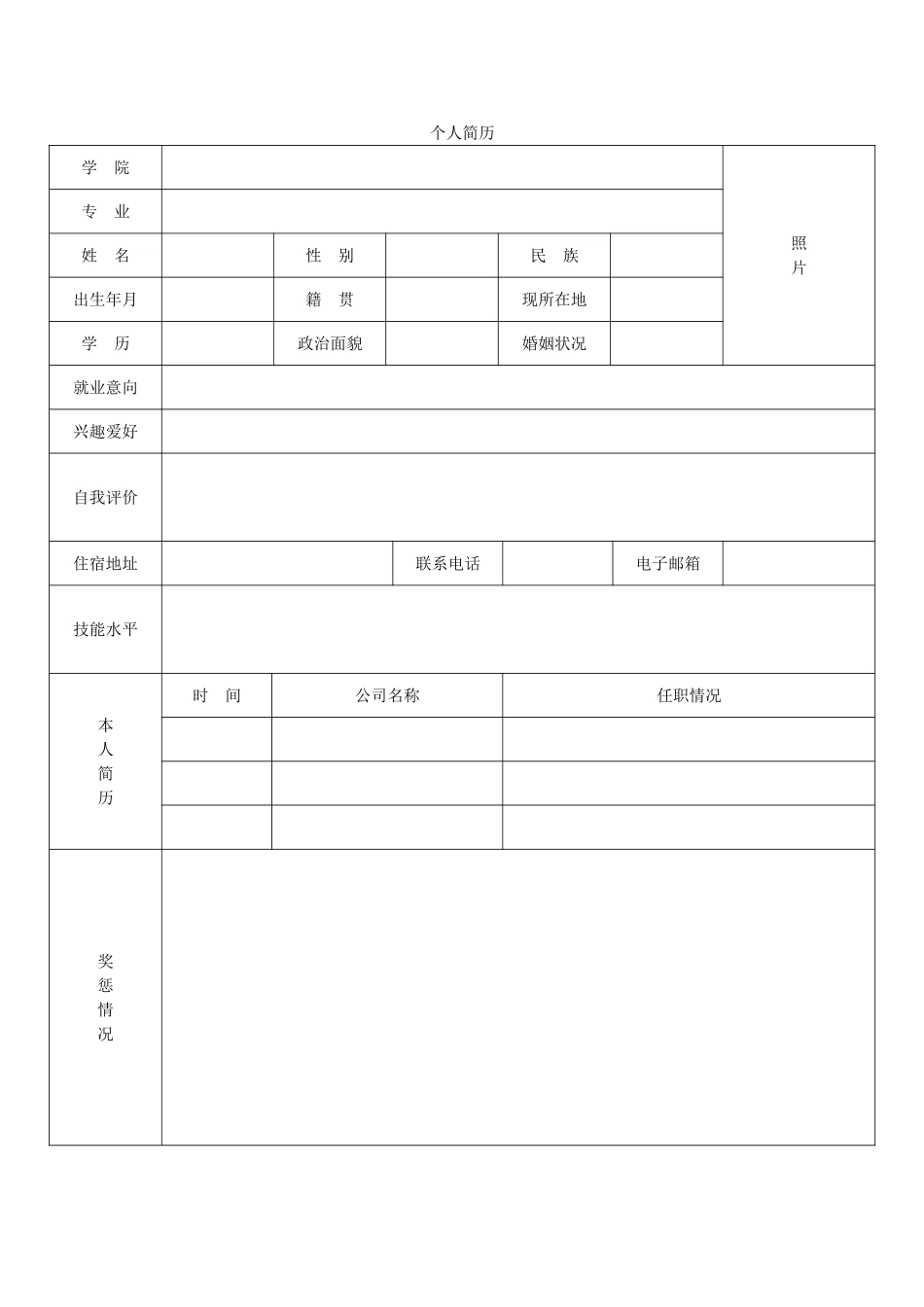 空白表格简历模板2款28.doc_第2页