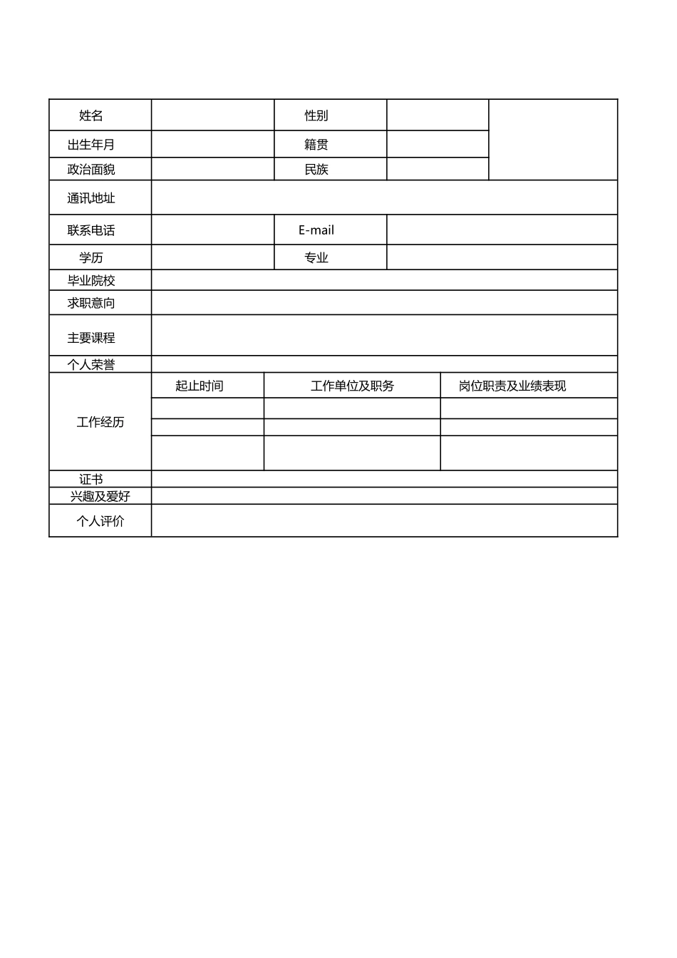 空白表格简历模板2款29.doc_第2页