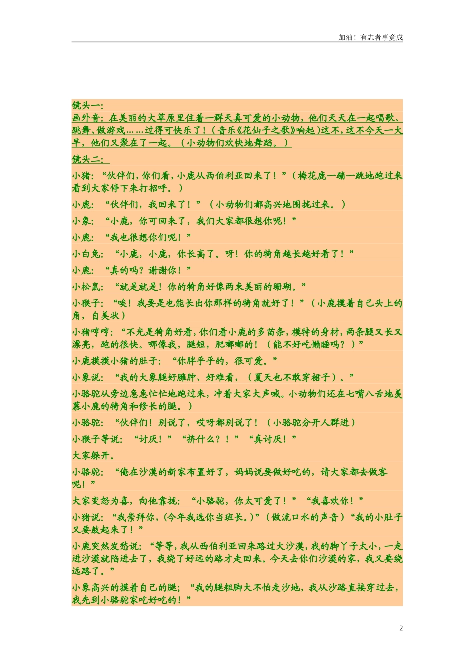 小学课本剧三年级小学《狮子和鹿》-剧本.doc_第2页