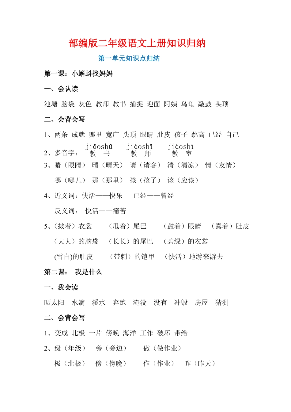 最新二年级上册语文知识点归纳1.pdf_第1页