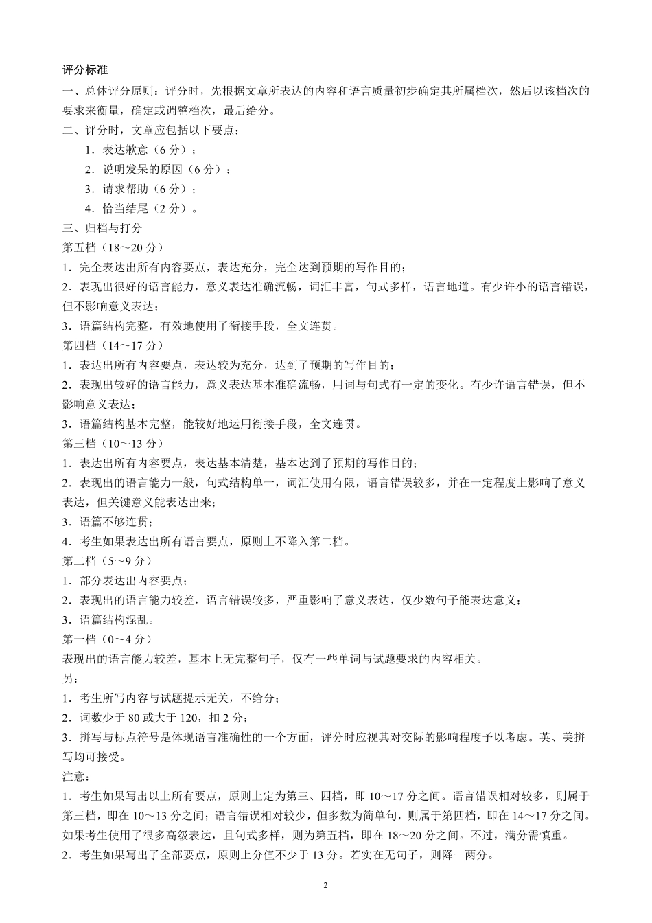 2024～2025学年度下期高中2024级期末考试英语参考答案及评分标准.pdf_第2页