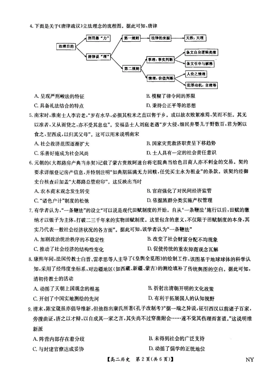 历史试卷（下标NY）+答案【河南卷】【高二下期末考】河南省南阳市九师联盟2024-2025学年高二下学期6月期末考试（下标NY）（6.18-6.9）.pdf_第2页