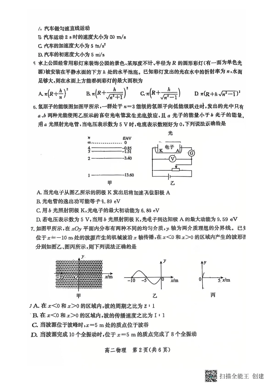 物理试卷【河北卷】【高二】河北省2025年高二年级第二学期期末模拟检测（6.13-6.14）.pdf_第2页