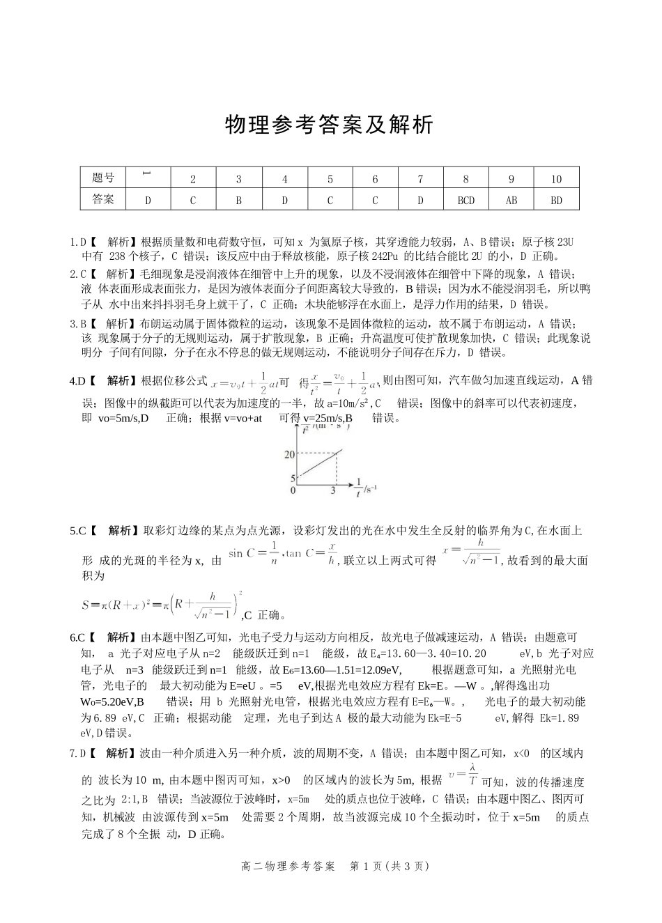 物理试卷答案【河北卷】【高二】河北省2025年高二年级第二学期期末模拟检测（6.13-6.14）.docx_第1页