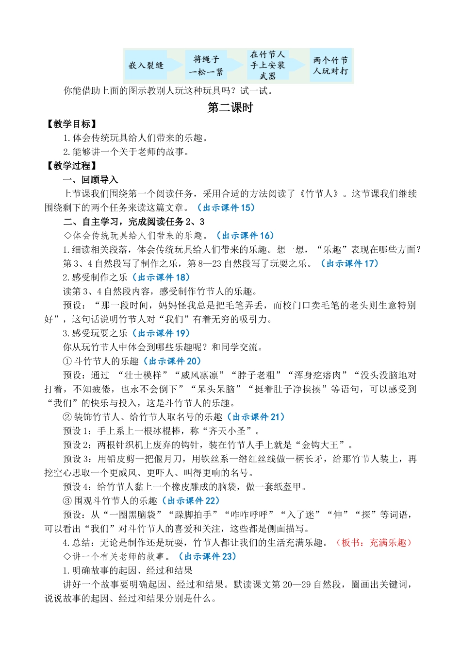 人教部编版小学语文竹节人教学教案多篇.doc_第3页