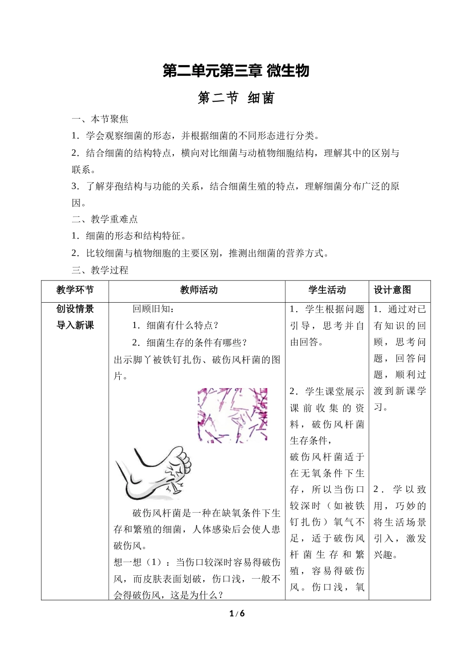 生物人教版（2024版七年级上册2.3.2细菌教学教案教学设计03.docx_第1页