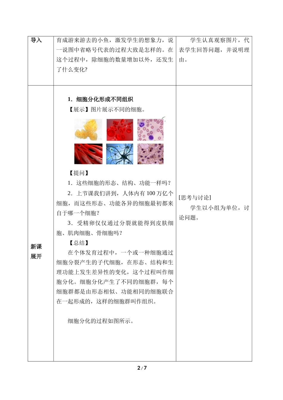 生物人教版2024版七年级上册1.3.2动物体的结构层次教学教案03.docx_第2页
