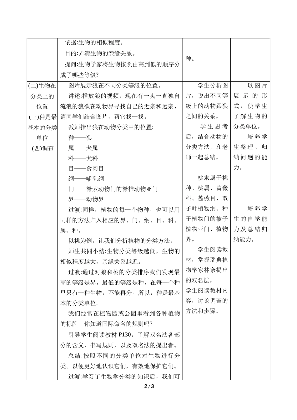 生物人教版2024版七年级上册2.4.2从种到界教学教案教学设计02.docx_第2页