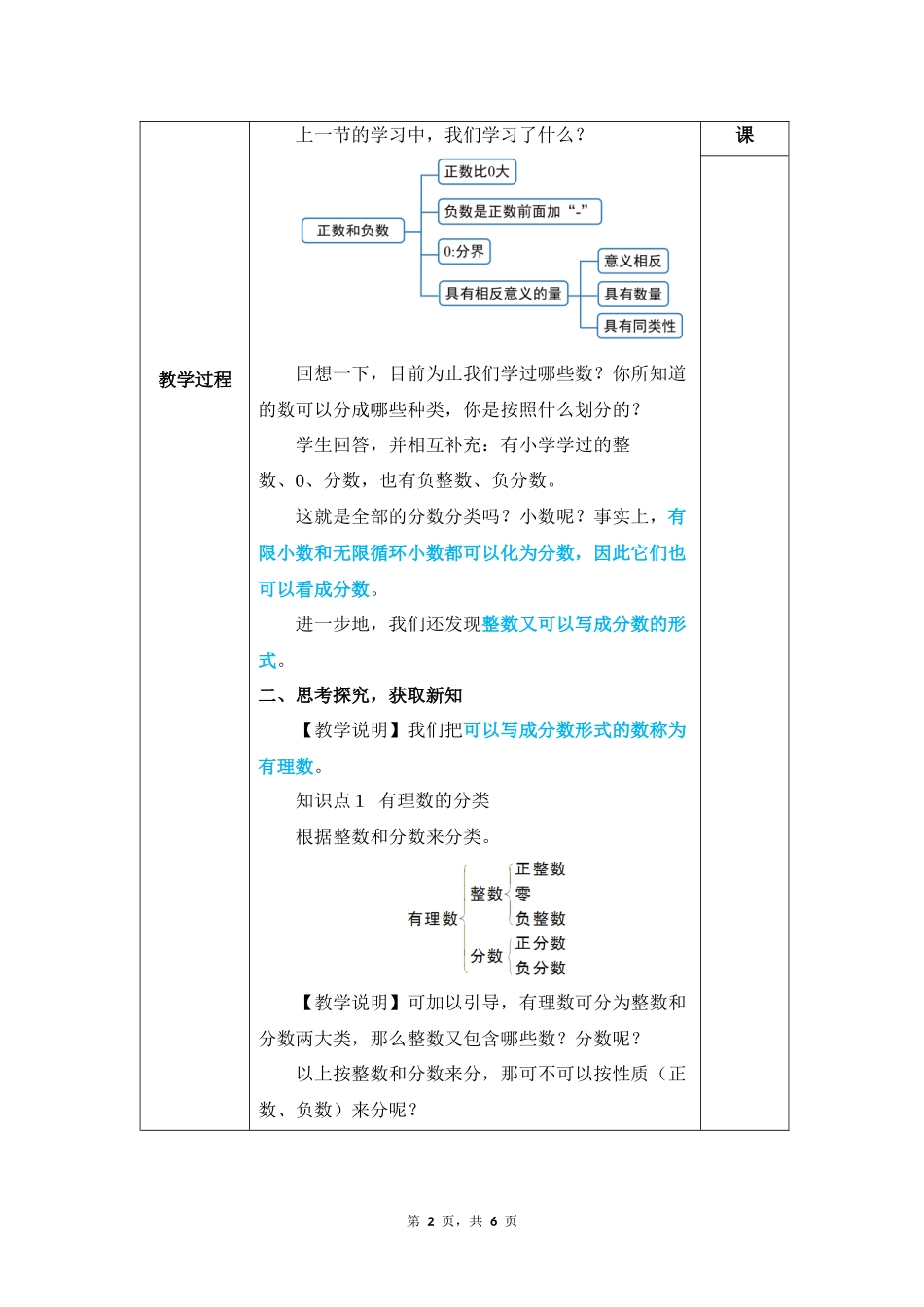 数学人教版2024版七年级初一上册1.2.1有理数的概念教案03.docx_第2页