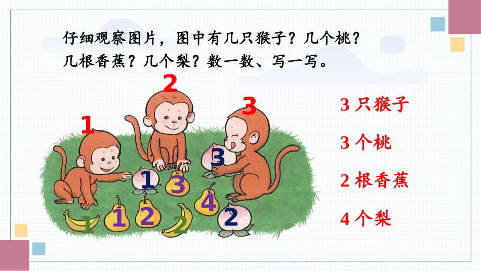 数学人教版2024版一年级上册第1章1.11~5的认识教学课件03.pptx_第3页